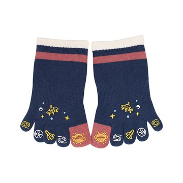 立體膠印造型五趾船襪-銀河 - 銀河藍