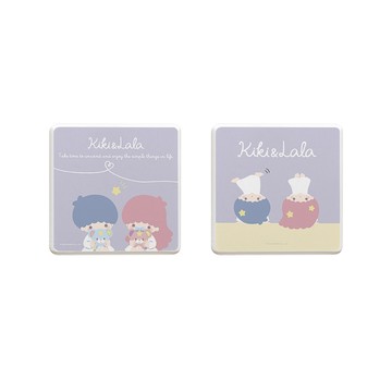 【Sanrio三麗鷗】珪藻土吸水杯墊-Q版系列 雙子星倒立（方） （2入/組） （10x10x0.9cm） _廠商直送