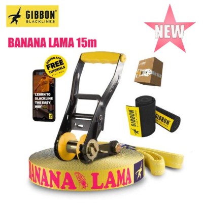 ギボン スラックライン バナナラマ 15m GIBBON SLACKLINE BANANA LAMA TREEWEAR 3.5cm幅 ツリーウェア オールラウンド 初心者 中級者 上級者 ニューモデル