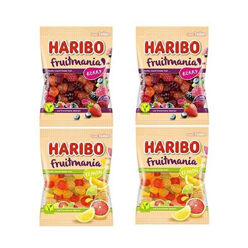 Haribo ハリボー フルーツマニア ベリー 175g レモン 175g 各2袋ずつ 合計4袋 ゼラチン不使用 ベジタリアン認証 通販 Lineポイント最大get Lineショッピング