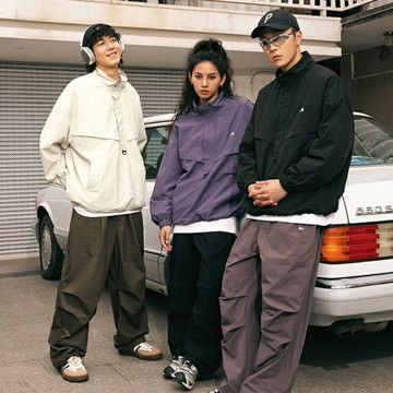 現貨+預購 衝鋒衣防風夾克-機能微皺寬鬆防潑水套頭男女外套4色74gd1【獨家進口】【米蘭精品】