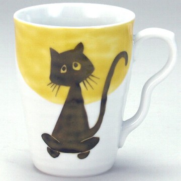 【領券滿額折100】 日本 九谷燒 伊野正峰 貓燒杯