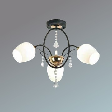 白玉玻璃水晶半吸頂燈 36-61025