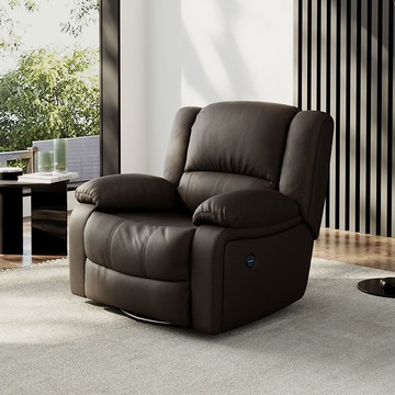 免運 提斯電動沙發真皮家用小戶型客廳意式懶人多功能單人皮藝高檔椅328L 快速出貨