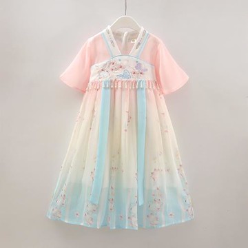 兒童漢服夏超仙古裝女童2025新款女孩古風唐裝公主裙夏款童裝裙子