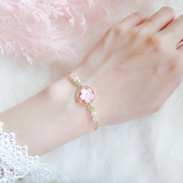 14K包金 手鍊 手環 日本 櫻花 閨密 氣質 可愛 禮物