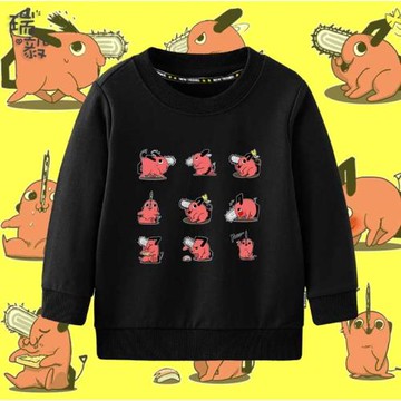 電鋸人波奇塔公安對魔特異課圓領衛衣男女兒童裝學生長袖套頭衣服