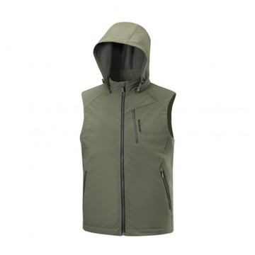 mountneer 山林 男輕量防風soft shell背心橄綠m12v01/連帽/刷毛背心/連