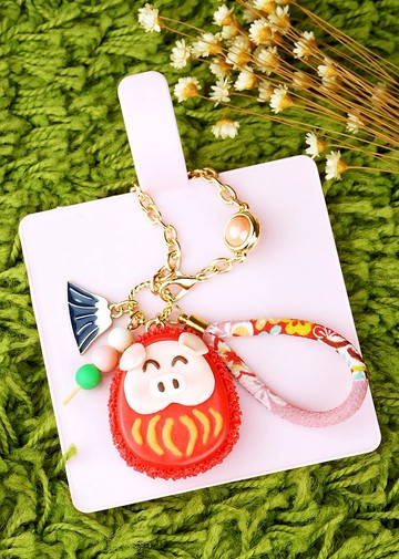 豬仔達摩馬卡龍包包掛飾
