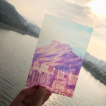 磨砂透明卡-獅子山