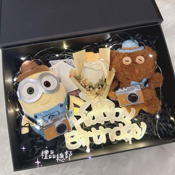 正版授權小小兵玩偶禮盒 小黃人Bob 凱文 Kevin Minions 提姆熊娃娃 小小兵吊飾 金莎禮盒 生日禮物