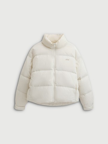 女裝 Logo印花短版立領羽絨外套-象牙白