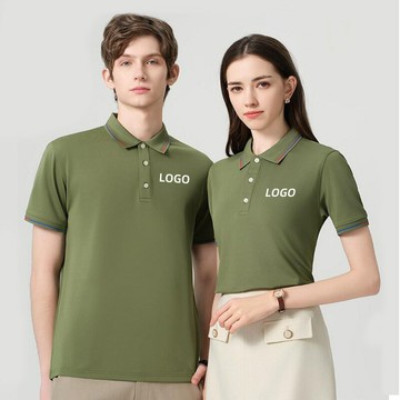 夏季涼感滌氨撞色領POLO衫針織印花加工廣告衫工作服定 制印logo鑫弘-衣錦男裝