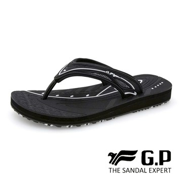 【G.P涼拖鞋】高彈防水女生海灘夾腳拖-黑色