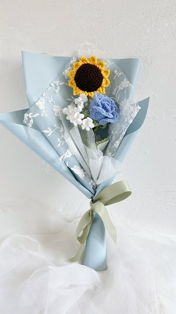 藍色款向日葵畢業花束