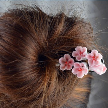 創意簪子 陶瓷花 發簪民族風 漢服佩飾盤發 手工 花插偏遠地區不0 z803