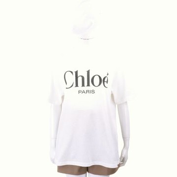 CHLOE 蔻依 Logo 寬鬆版純棉圓領白色短袖TEE T恤