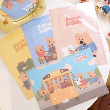 ⭐正版現貨【Dinotaeng】校園系列A4資料夾 韓國矮袋鼠 白色小熊 日落小物 生日禮物 情人節禮物