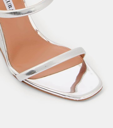 Aquazzura Riviera Chain 95 faux leather wedge sandals