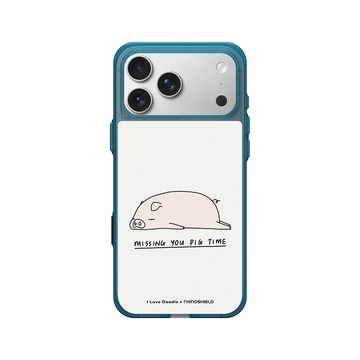 iPhone 17 Pro Max Clear (相機按鈕) 夜幕藍 - ilovedoodle (Lim Heng Swee) - Missing You Pig Time 豬