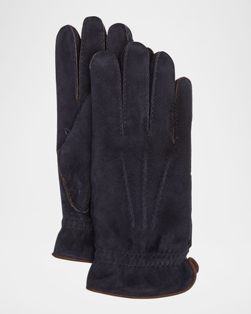 Men's Shearling-Lined Leather Gloves