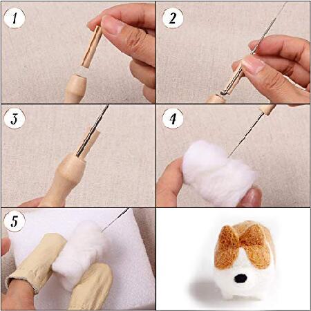 10 Pieces Needle Felting Kit for Beginner Starter with Instructions Doll Making Manual Felting Foam Mat and DIY Needle Felting Supplies for Children's