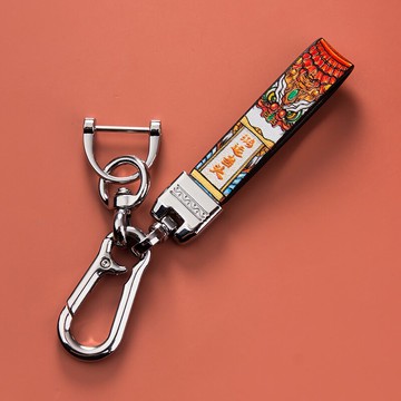 創意國潮鑰匙扣掛件個性網紅手繩汽車鏈鎖匙圈環男女古風簡約掛飾