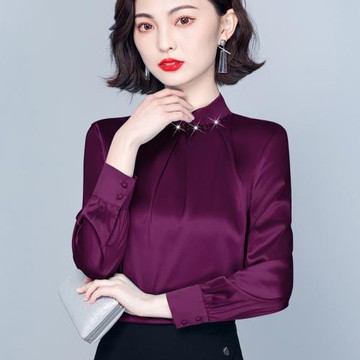 正宗桑蠶絲上衣秋季穿搭女小個子2025歐貨小衫爆款高級感襯衣女潮