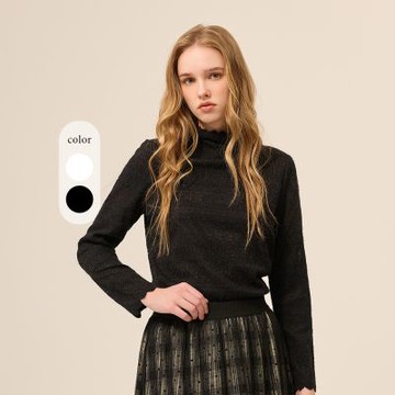 ILEY伊蕾 雪花蕾絲立領內搭上衣(兩色；M-2L)