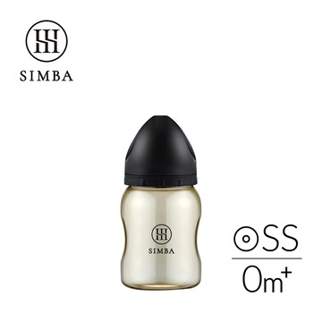 小獅王辛巴 蘊蜜鉑金PPSU寬口防脹氣奶瓶200ml(蒔黑)-小流量新生適用