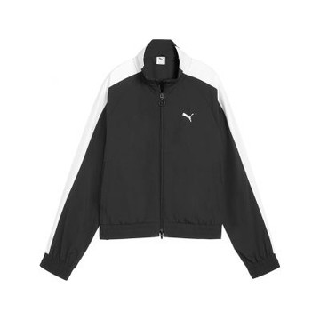 Puma 風衣外套 T7 Relaxed Track 女款 黑 短版寬鬆 立領 雙向拉鍊 歐規 63214201