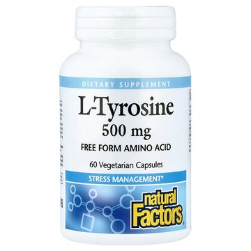 Natural Factors, L-酪胺酸，500 毫克，60 粒素食膠囊