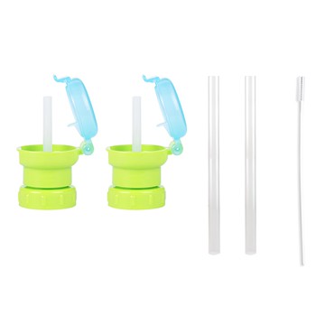 Bebelock 水瓶吸管杯蓋組  2個吸管杯蓋 + 2支吸管 + 清潔刷  1組