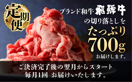  訳あり 飛騨牛 切落し 3回 計2.1kg 700g ×3回 切り落とし 部位お任せ 肉 牛肉 お肉 和牛 冷凍 岐阜県 等級 お任せ 炒め物 牛丼 国産 不揃い ブランド牛 33000円 [S606]