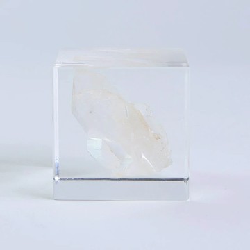 日本 Sola Cube 能量礦石立體方塊 白水晶 大