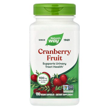 Nature's Way, 蔓越橘果，180 粒全素膠囊（每粒膠囊 465 毫克）