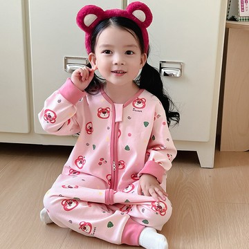 春秋男女寶寶新款純棉睡袋分腿四季睡衣兒童中性連體衣嬰幼兒防踢鑫弘-萌寶童裝可開發票