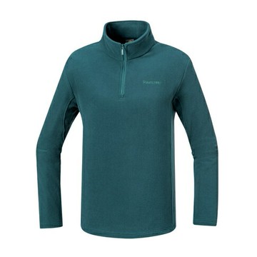 【【蘋果戶外】】山林 52F01 81 海藍【男款】刷毛保暖上衣 半門襟 立領長袖排汗衣 中層衣 秋冬保暖登山 秋冬 Mountneer