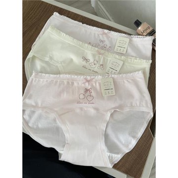 5條裝純棉內褲女生襠部加長可愛透氣7A抗菌中腰三角褲女士新款A類