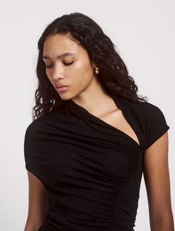 Scarab Micromodal Cut Out Top in Black - Ninety Percent
