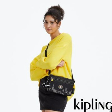 『千層包』KIPLING | FRIENDS 曼哈頓黑單肩隨身斜背包-RIRI ZIP