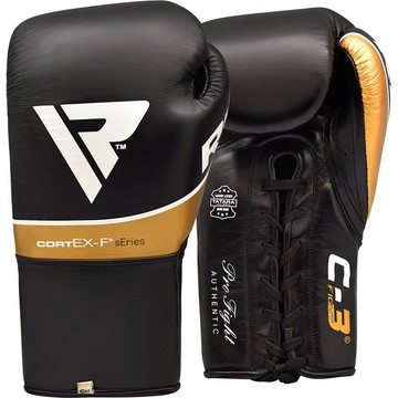 【線上體育】RDX 拳擊手套 LEATHER PRO FC3  10 OZ，黑色及金色，共二色可任選