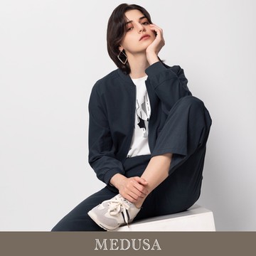 現貨【MEDUSA 曼度莎】藍綠切接抽繩夾克外套（M-XL）｜女外套 女運動外套 女夾克