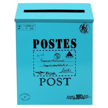 復古彩色信箱 AG026 21.5 x 6 x 29cm  藍色  1個