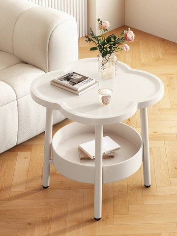 奶油風邊幾可移動小桌子家用側邊櫃客廳沙發小茶幾創意床頭置物架