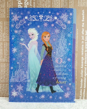 【震撼精品百貨】冰雪奇緣 Frozen 資料夾 深藍色 亮 5層 震撼日式精品百貨
