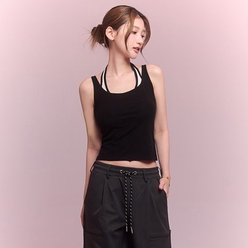 【MAJOR MADE】U領層次假兩件背心