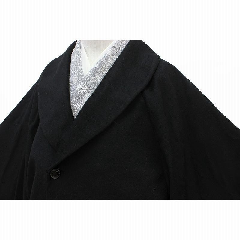 着物コートカシミヤ和装コート黒ブラックバルマン
