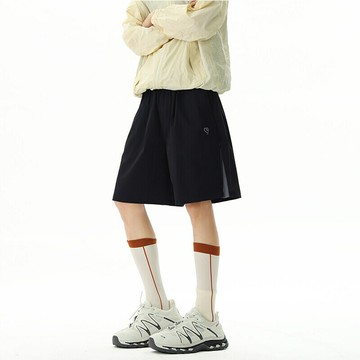 BWKA美式網眼透氣速干運動短褲女男夏季潮牌撞色休下面休閒五分沙灘褲【木屋雜貨】