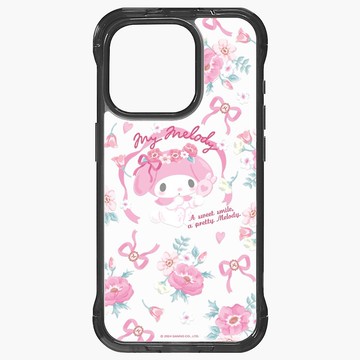 美樂蒂 小碎花懶人支架款【標準透黑】iPhone 16 15 14 Pro Max